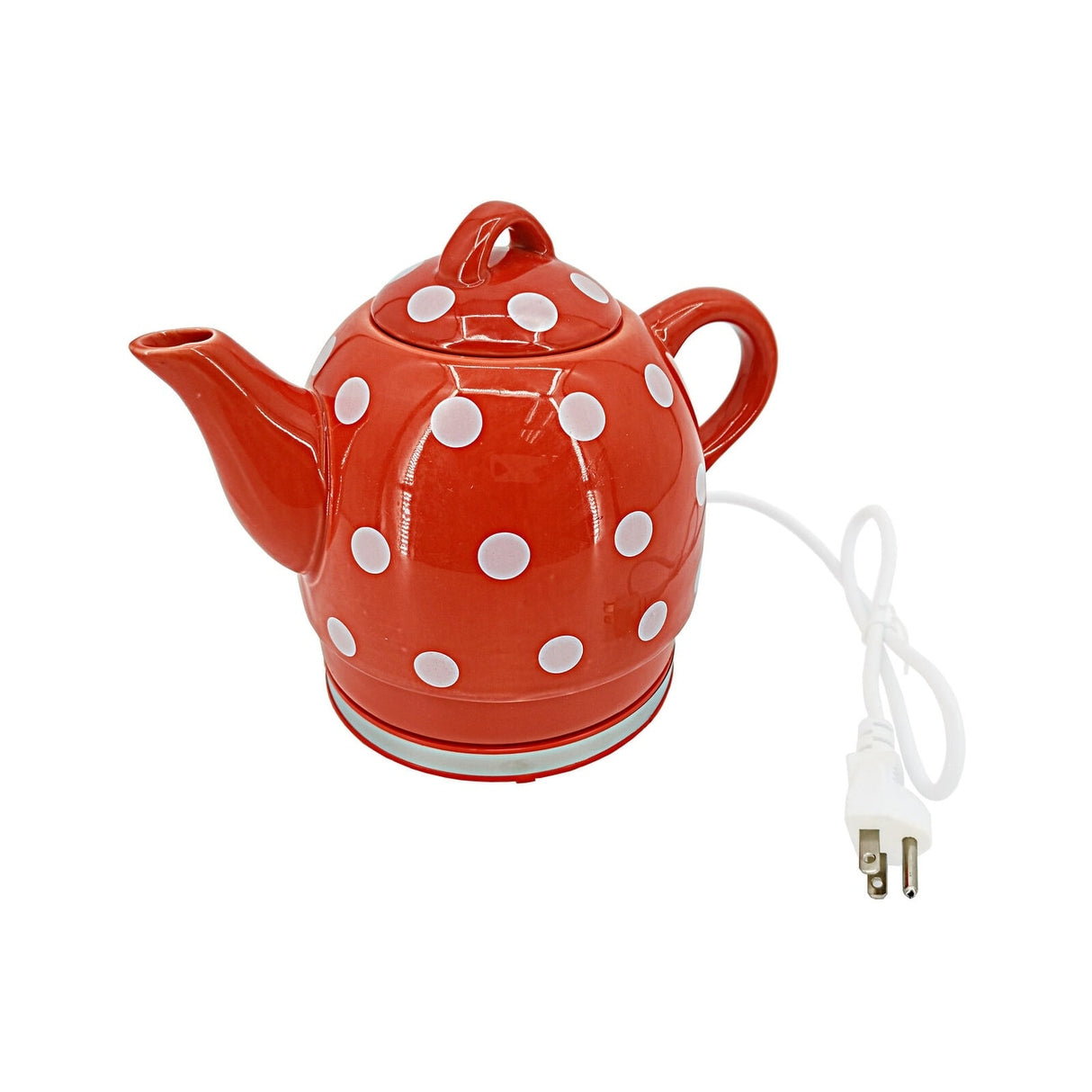 Red Polka Dot Ceramic Electric Kitchen Kettle