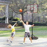 Red Portable Basketball Hoop, Adjustable 7.5ft to 9.2ft with 32 Inch Backboard for Indoor/Outdoor