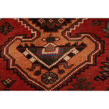 Red Shiraz Persian Vintage Area Rug Hand-Knotted Wool Carpet - 5'1"x 8'5"