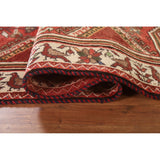 Red Shiraz Persian Vintage Area Rug Hand-Knotted Wool Carpet - 5'1"x 8'5"