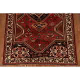 Red Shiraz Persian Vintage Area Rug Hand-Knotted Wool Carpet - 5'1"x 8'5"