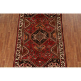 Red Shiraz Persian Vintage Area Rug Hand-Knotted Wool Carpet - 5'1"x 8'5"