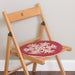 Red Snowflake Wool Hooked Chair Pad