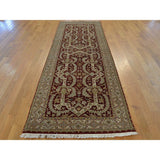 Red Tabriz Revival Hand Knotted Oriental Runner Rug