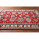 Red Traditional Kazak Area Rug Hand-Knotted Wool Carpet - 6'9" x 9'7"
