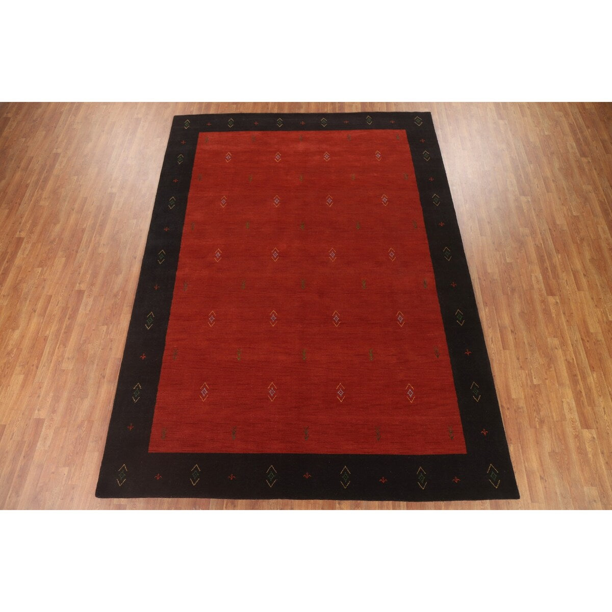 Red Tribal Gabbeh Oriental Area Rug Handmade Wool Carpet - 8'4" x 11'5"