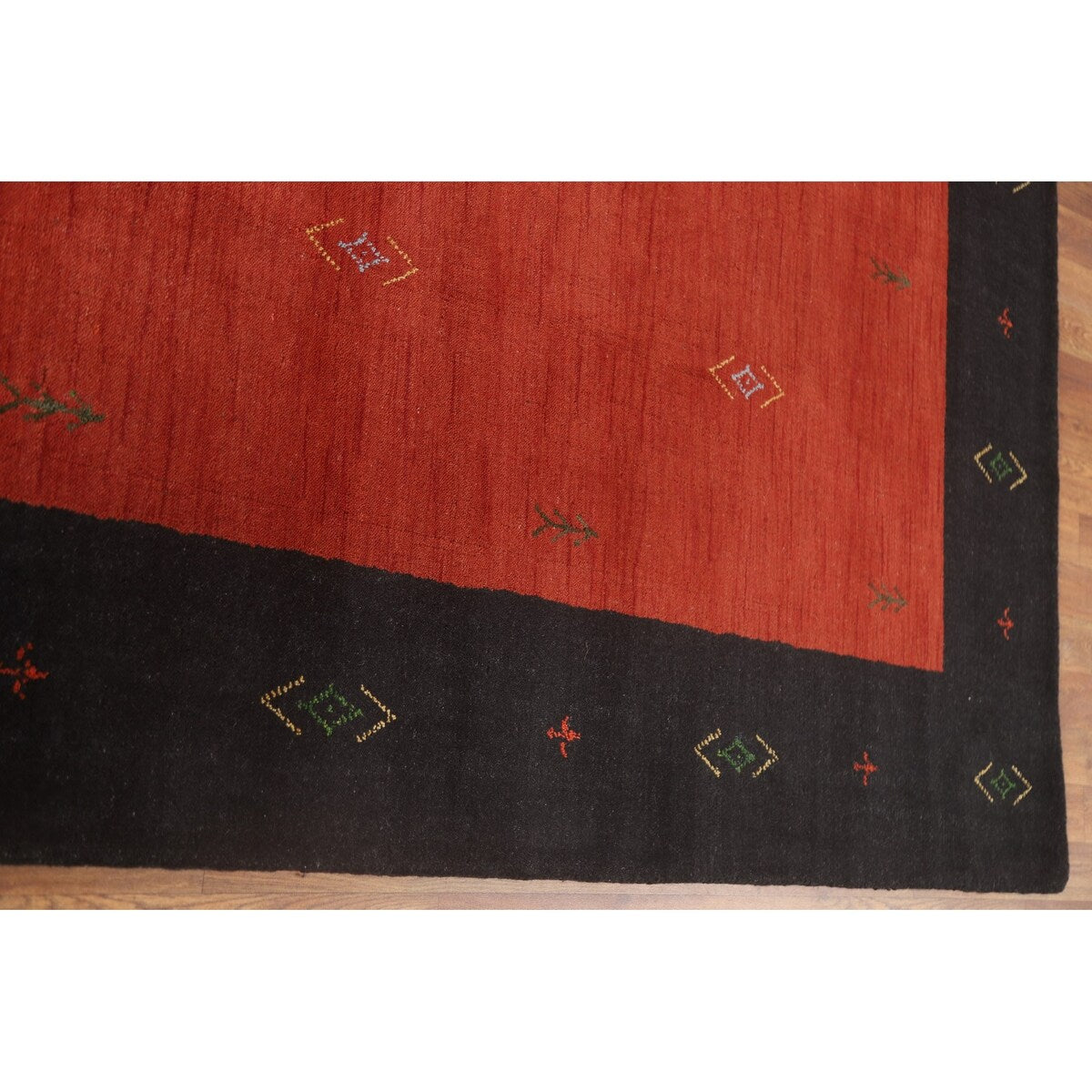 Red Tribal Gabbeh Oriental Area Rug Handmade Wool Carpet - 8'4" x 11'5"