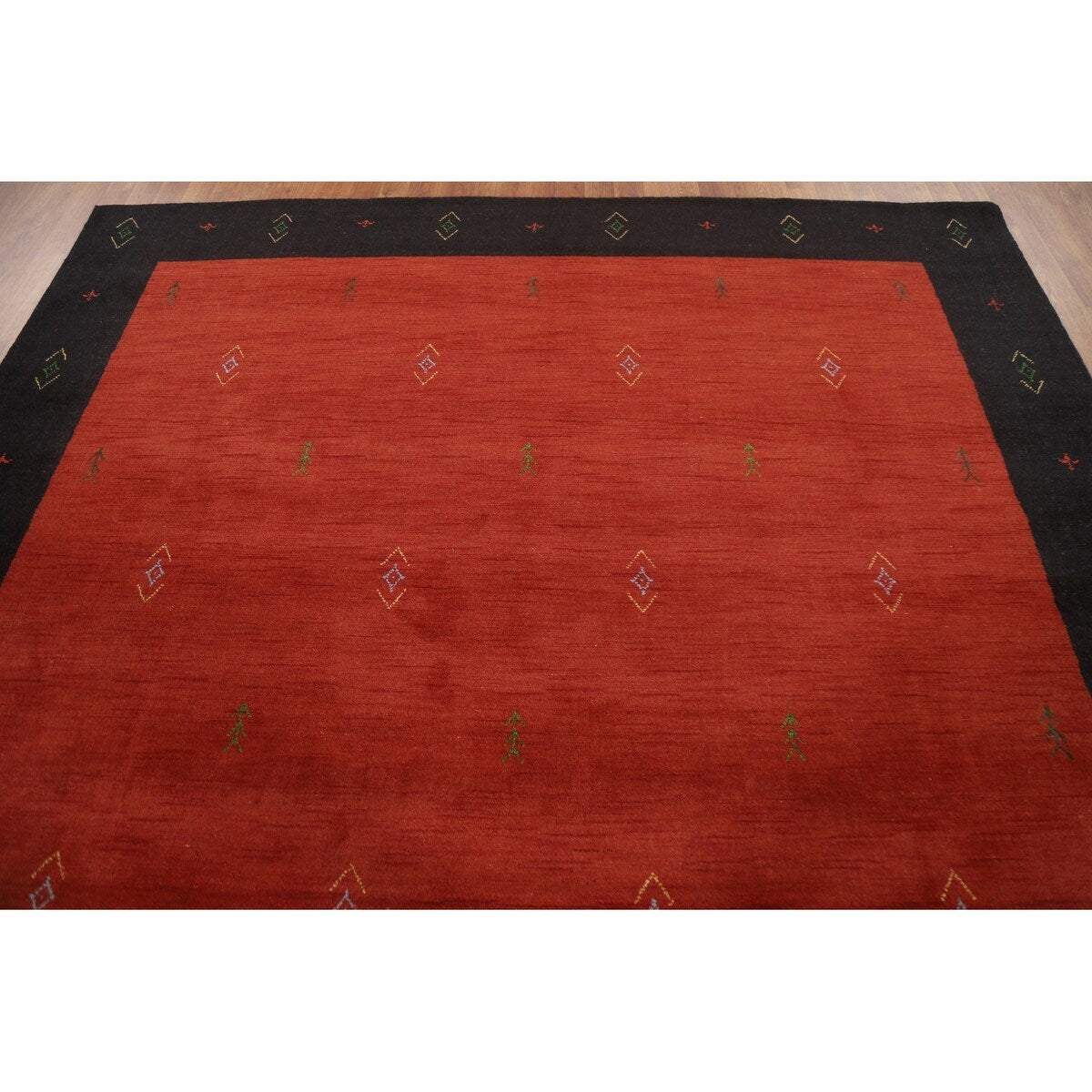 Red Tribal Gabbeh Oriental Area Rug Handmade Wool Carpet - 8'4" x 11'5"