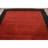 Red Tribal Gabbeh Oriental Area Rug Handmade Wool Carpet - 8'4" x 11'5"