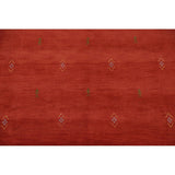 Red Tribal Gabbeh Oriental Area Rug Handmade Wool Carpet - 8'4" x 11'5"