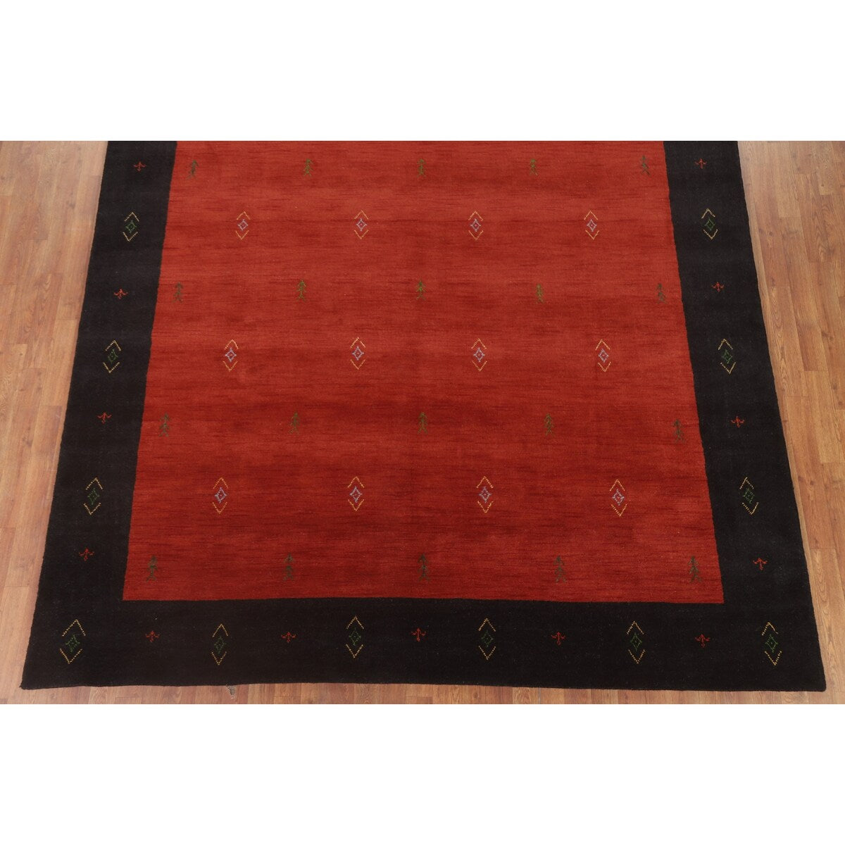 Red Tribal Gabbeh Oriental Area Rug Handmade Wool Carpet - 8'4" x 11'5"