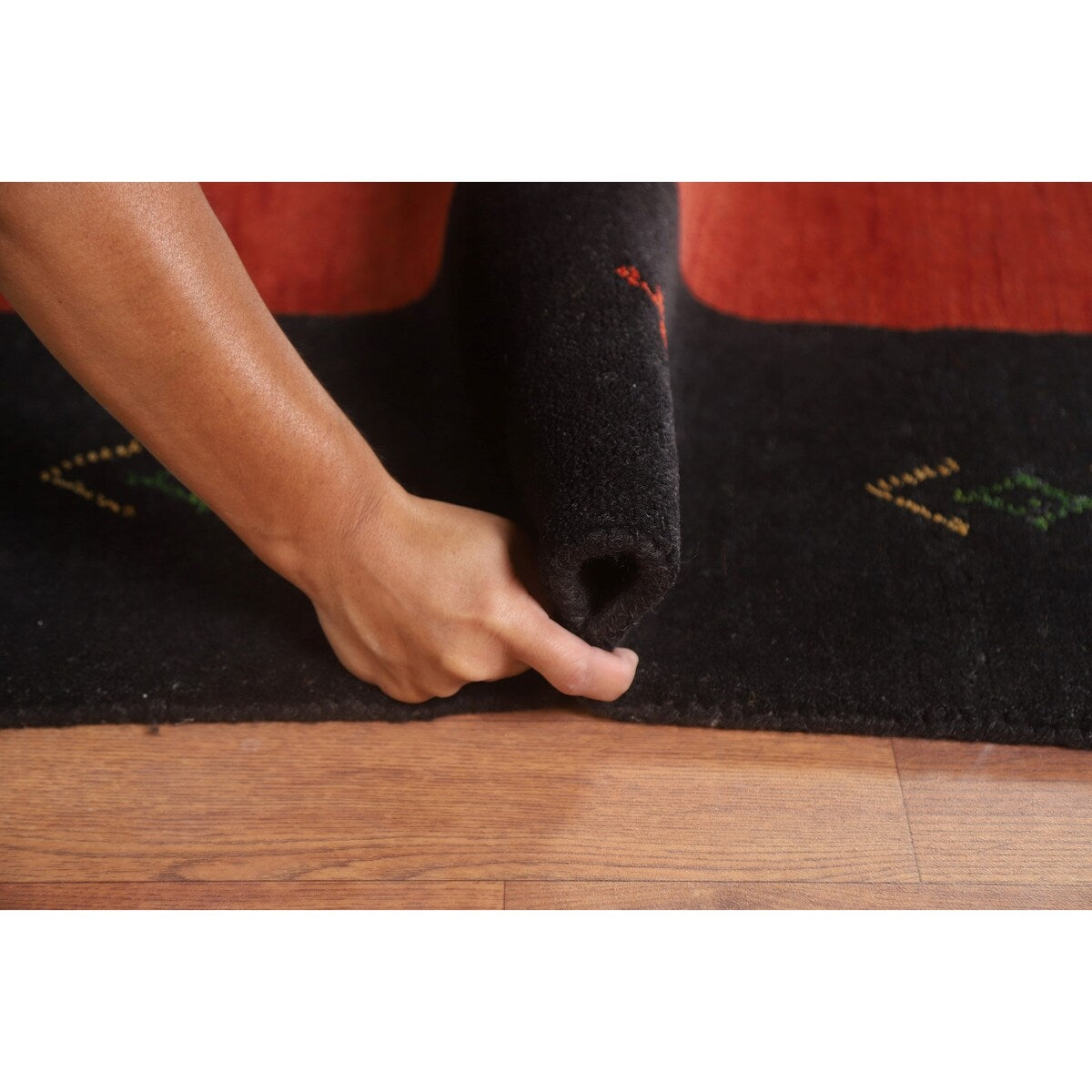 Red Tribal Gabbeh Oriental Area Rug Handmade Wool Carpet - 8'4" x 11'5"