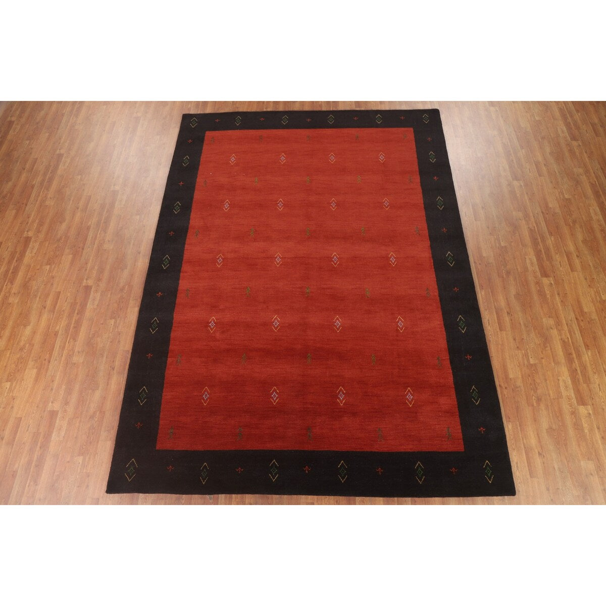 Red Tribal Gabbeh Oriental Area Rug Handmade Wool Carpet - 8'4" x 11'5"