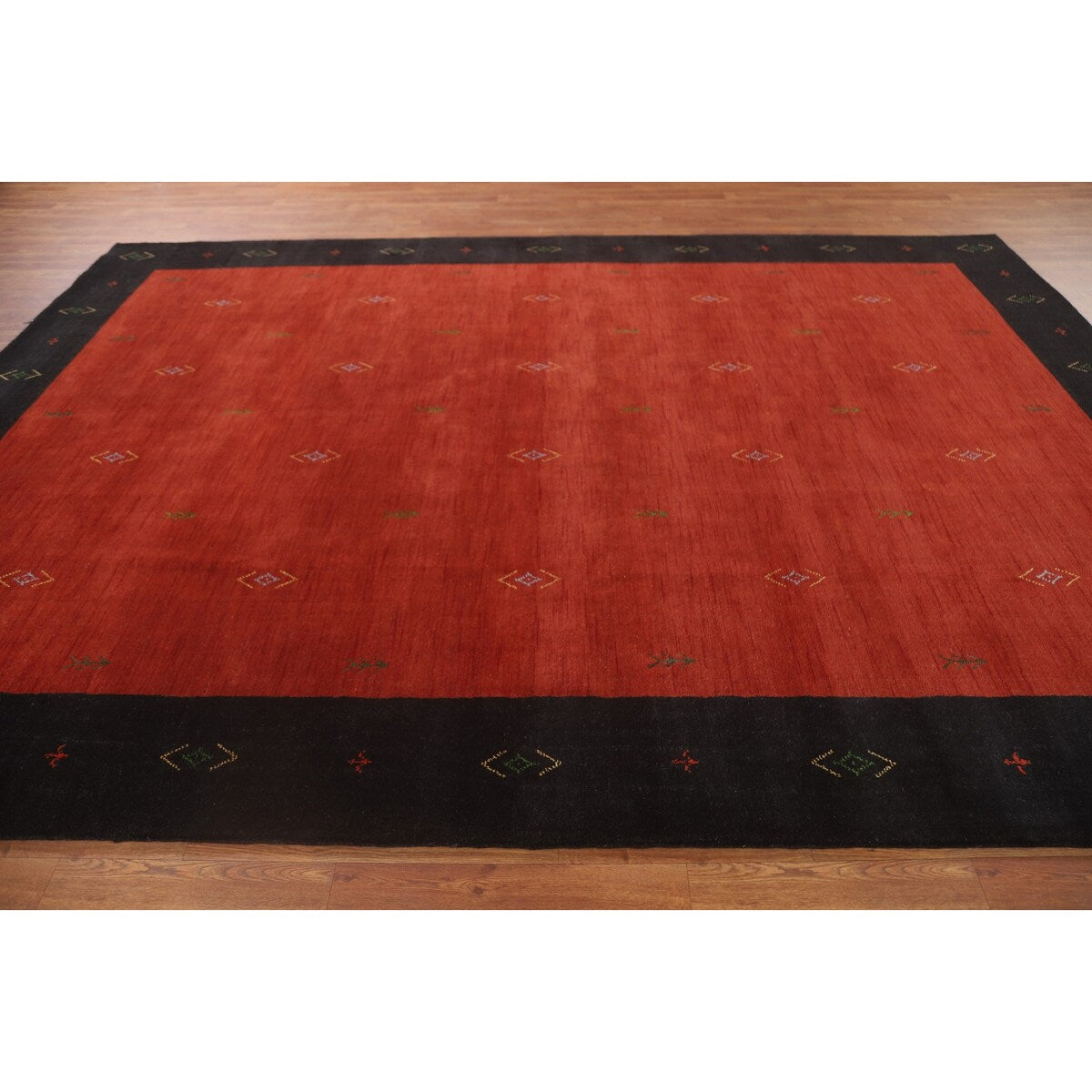 Red Tribal Gabbeh Oriental Area Rug Handmade Wool Carpet - 8'4" x 11'5"