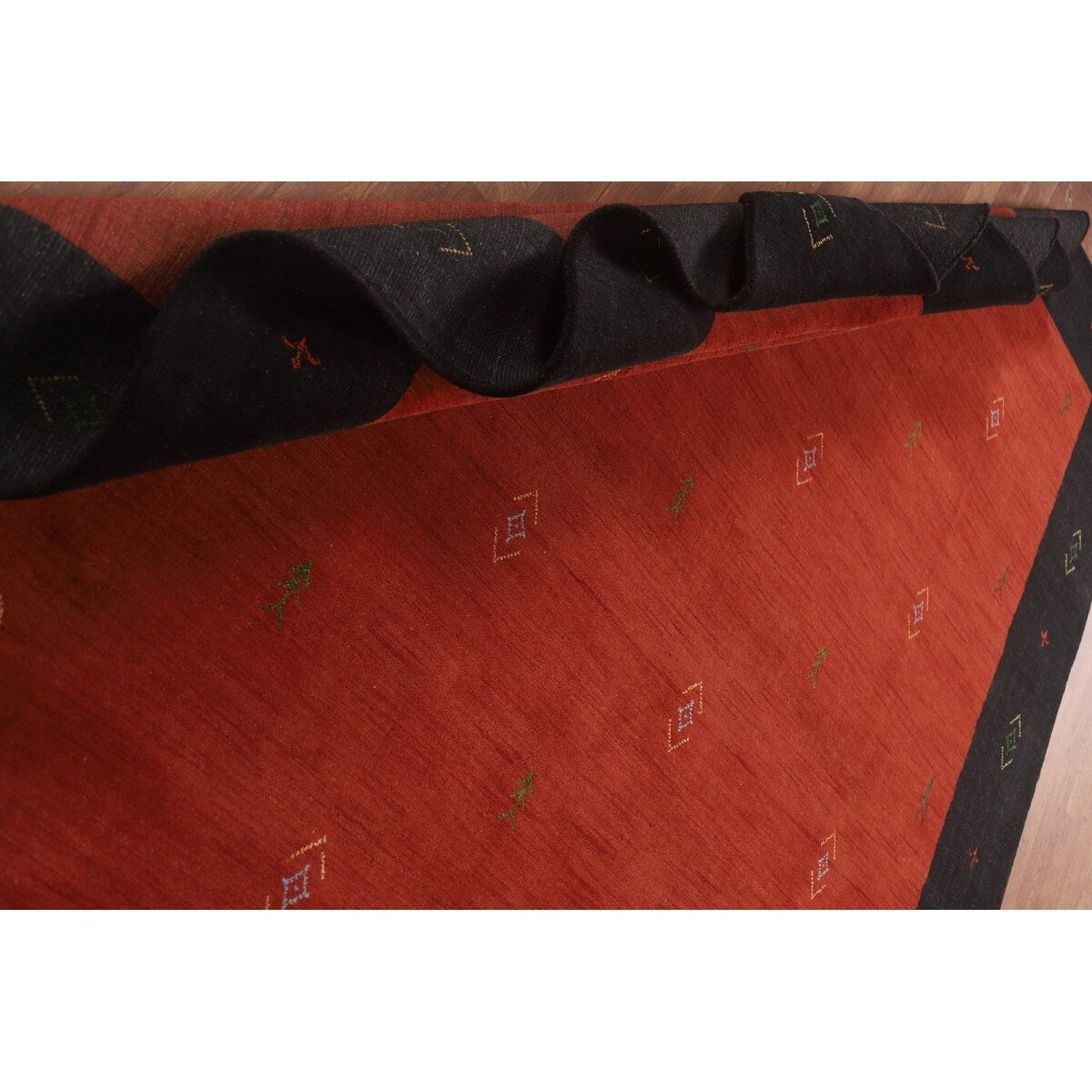 Red Tribal Gabbeh Oriental Area Rug Handmade Wool Carpet - 8'4" x 11'5"