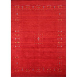 Red Tribal Modern Gabbeh Oriental Area Rug Hand-Knotted Wool Carpet - 8'2" x 9'10"