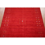 Red Tribal Modern Gabbeh Oriental Area Rug Hand-Knotted Wool Carpet - 8'2" x 9'10"
