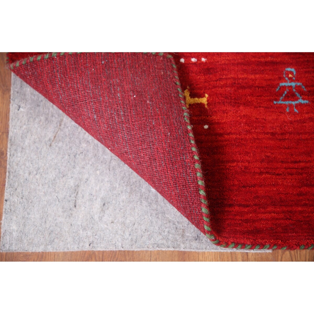 Red Tribal Modern Gabbeh Oriental Area Rug Hand-Knotted Wool Carpet - 8'2" x 9'10"