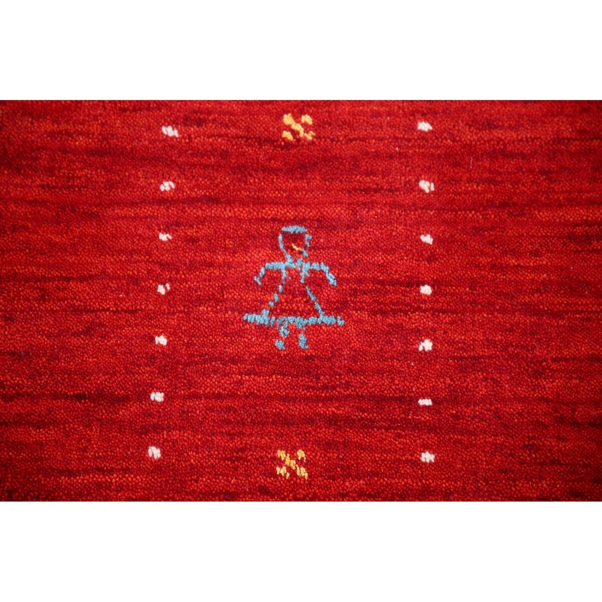 Red Tribal Modern Gabbeh Oriental Area Rug Hand-Knotted Wool Carpet - 8'2" x 9'10"