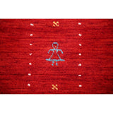 Red Tribal Modern Gabbeh Oriental Area Rug Hand-Knotted Wool Carpet - 8'2" x 9'10"