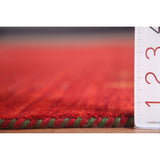 Red Tribal Modern Gabbeh Oriental Area Rug Hand-Knotted Wool Carpet - 8'2" x 9'10"