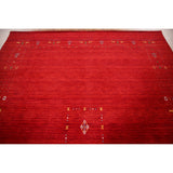 Red Tribal Modern Gabbeh Oriental Area Rug Hand-Knotted Wool Carpet - 8'2" x 9'10"