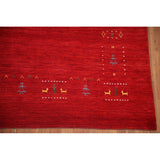 Red Tribal Modern Gabbeh Oriental Area Rug Hand-Knotted Wool Carpet - 8'2" x 9'10"