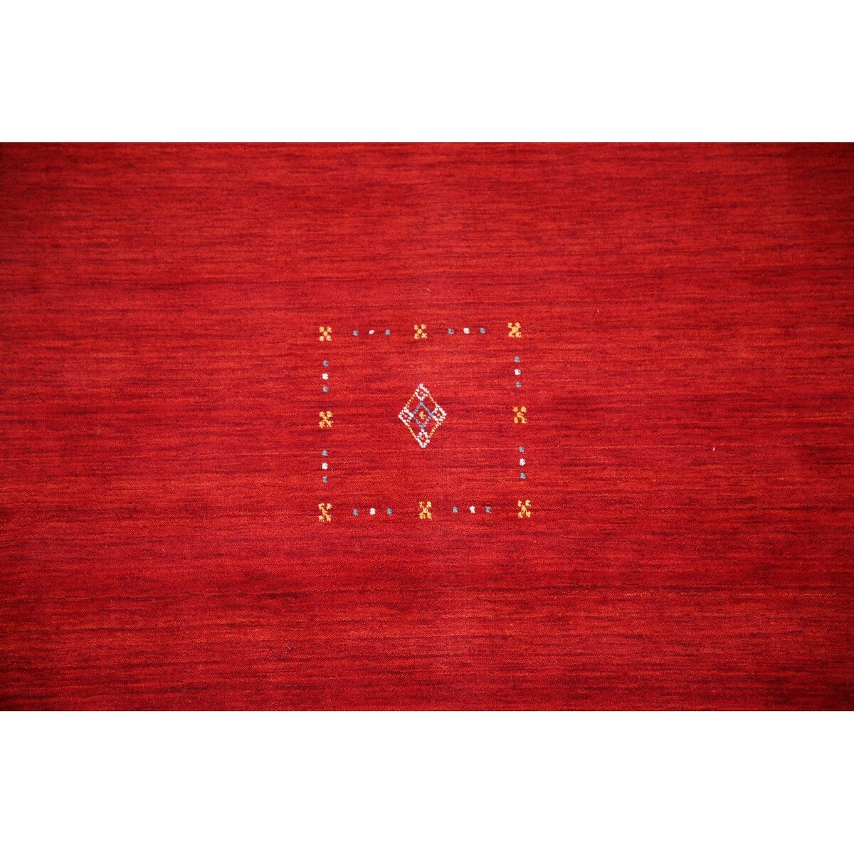 Red Tribal Modern Gabbeh Oriental Area Rug Hand-Knotted Wool Carpet - 8'2" x 9'10"