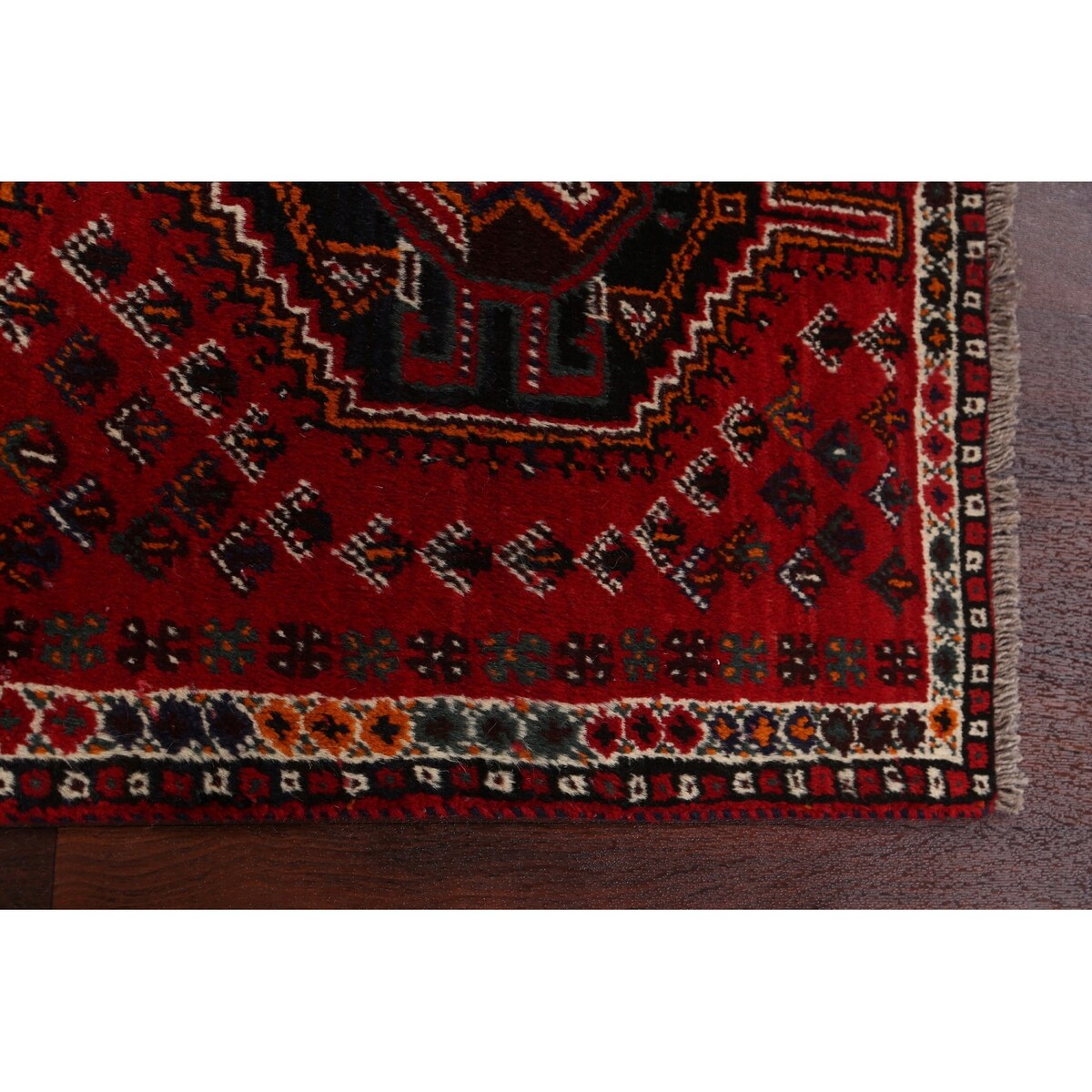 Red Tribal Shiraz Persian Kitchen Area Rug Wool Hand-knotted - 2'8" x 4'2"