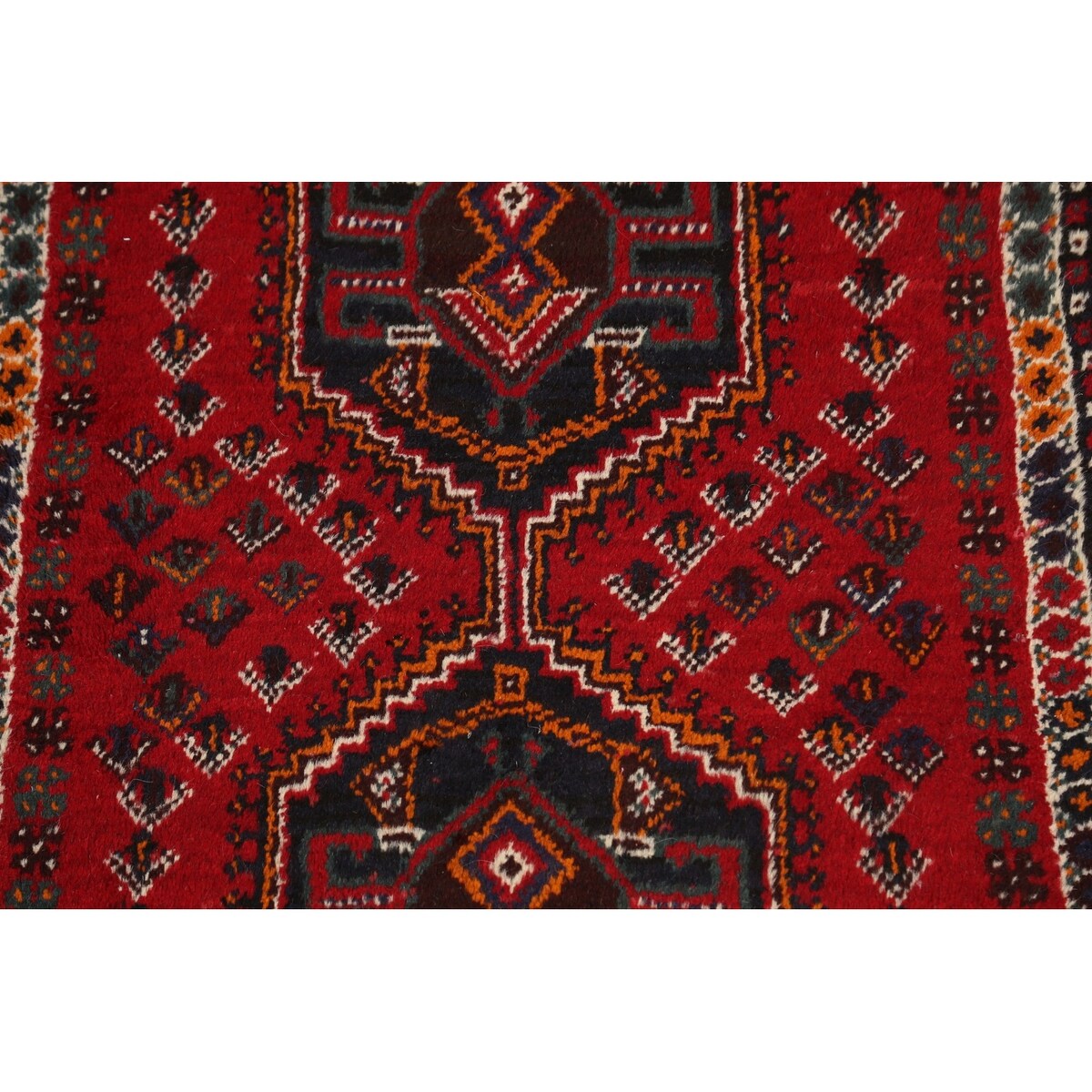 Red Tribal Shiraz Persian Kitchen Area Rug Wool Hand-knotted - 2'8" x 4'2"