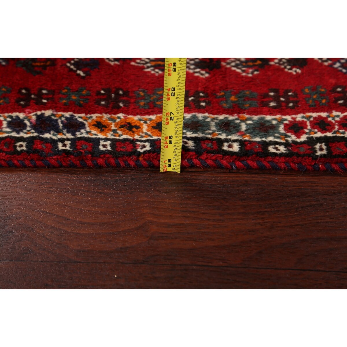 Red Tribal Shiraz Persian Kitchen Area Rug Wool Hand-knotted - 2'8" x 4'2"
