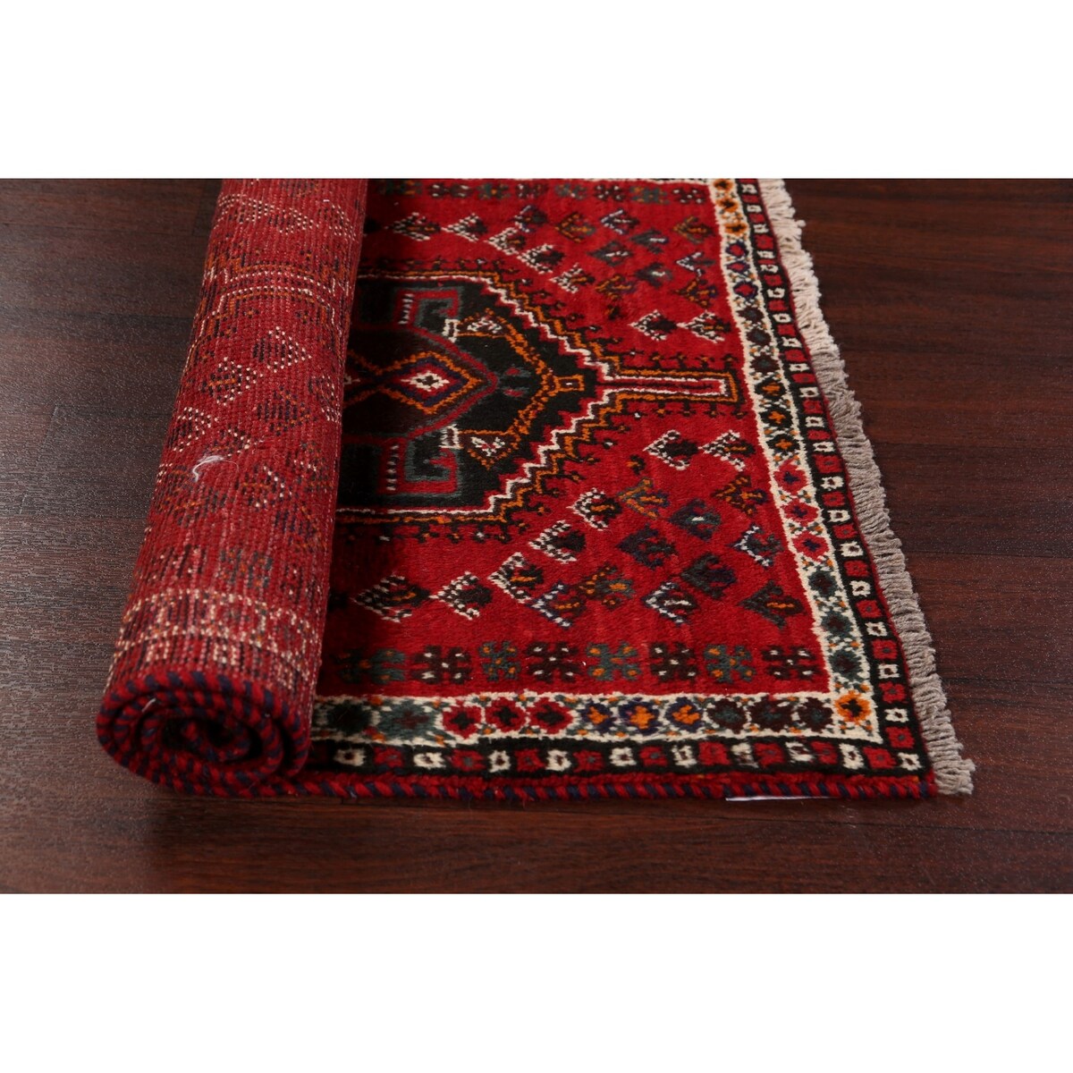 Red Tribal Shiraz Persian Kitchen Area Rug Wool Hand-knotted - 2'8" x 4'2"