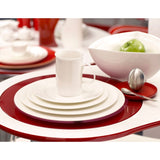 Red Vanilla Rimmed Dinner Plates (Set of 4)