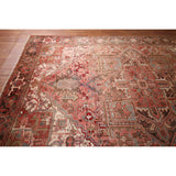 Red & Pink Traditional Heriz Persian Vintage Rug Handmade Wool Carpet - 7'5"x 10'7"