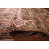 Red & Pink Traditional Heriz Persian Vintage Rug Handmade Wool Carpet - 7'5"x 10'7"