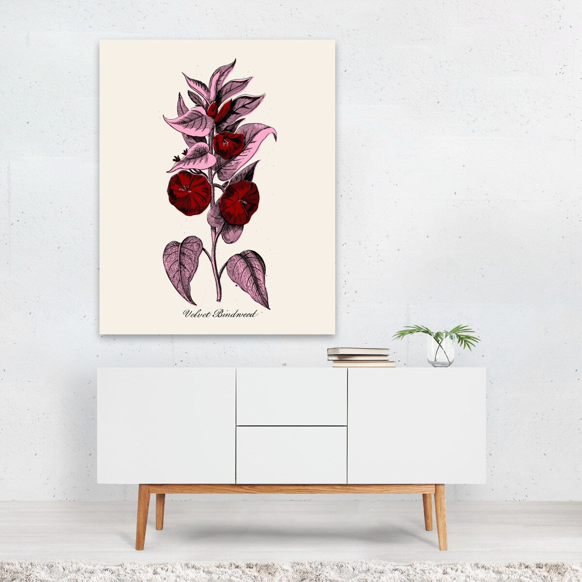 Red and Pink Illustrations Botanical Botany Flower Art Print/Poster