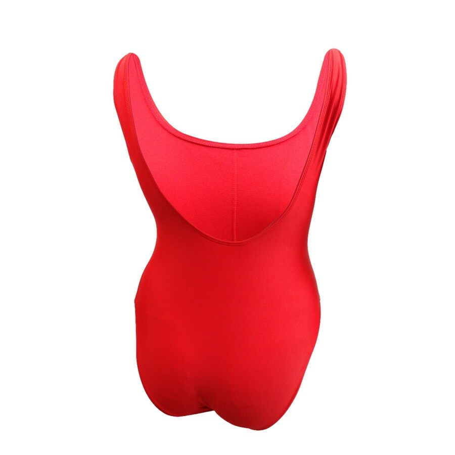 Reebok Women's Scoop-Neck Athletic One-Piece Swimsuit (L, Red)