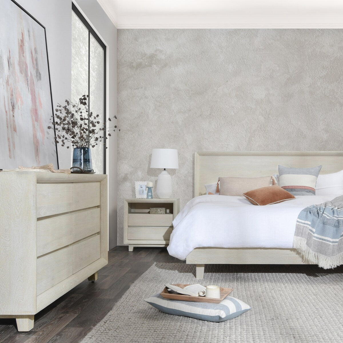 Classic Home Reece Mango Wood Nightstand in Sand