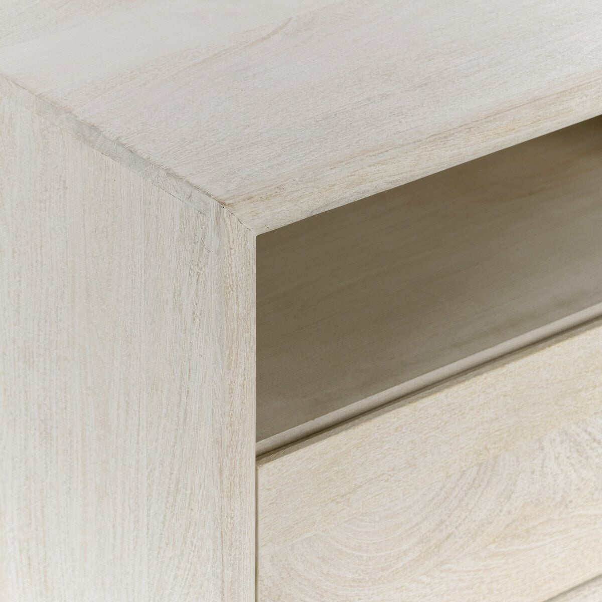 Classic Home Reece Mango Wood Nightstand in Sand
