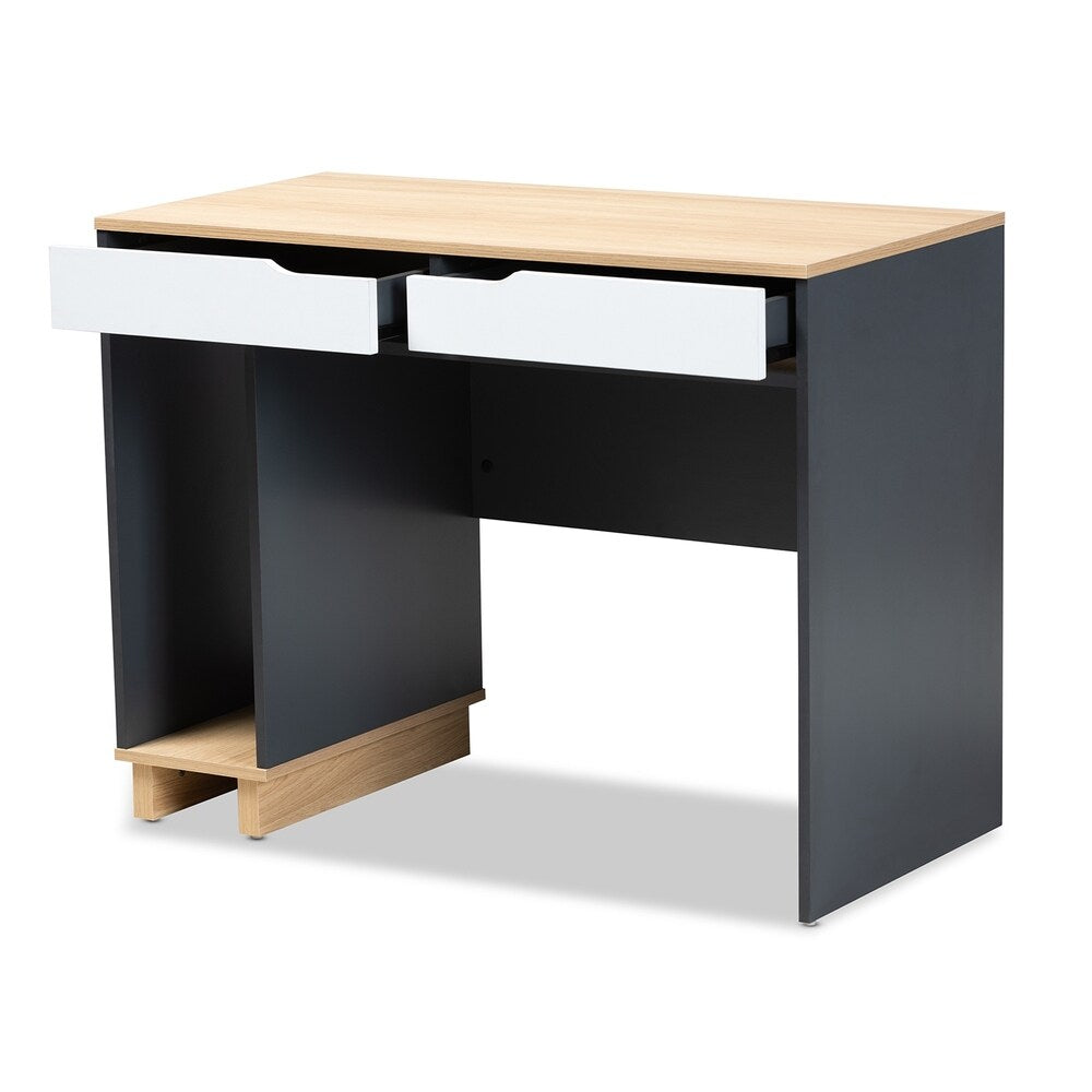 Reed Mid-Century Modern 2-Drawer Computer Desk