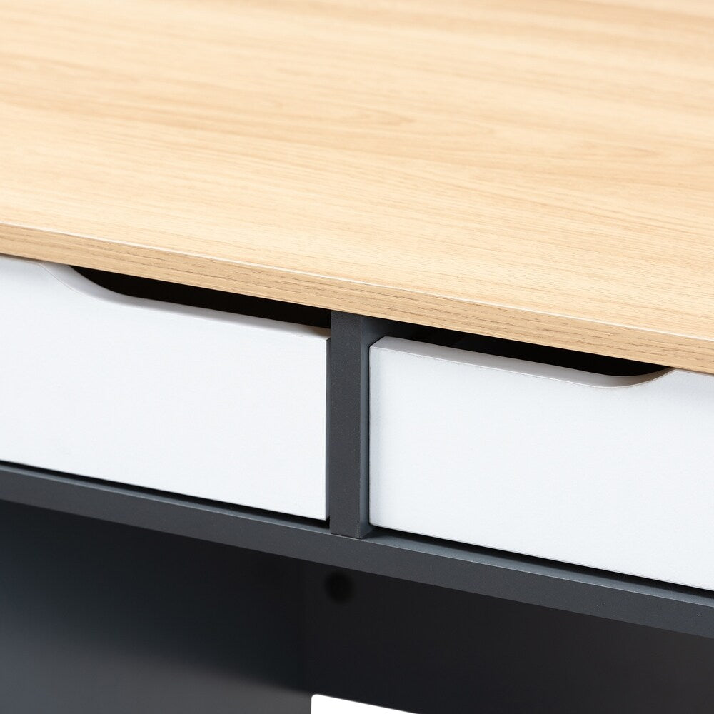 Reed Mid-Century Modern 2-Drawer Computer Desk
