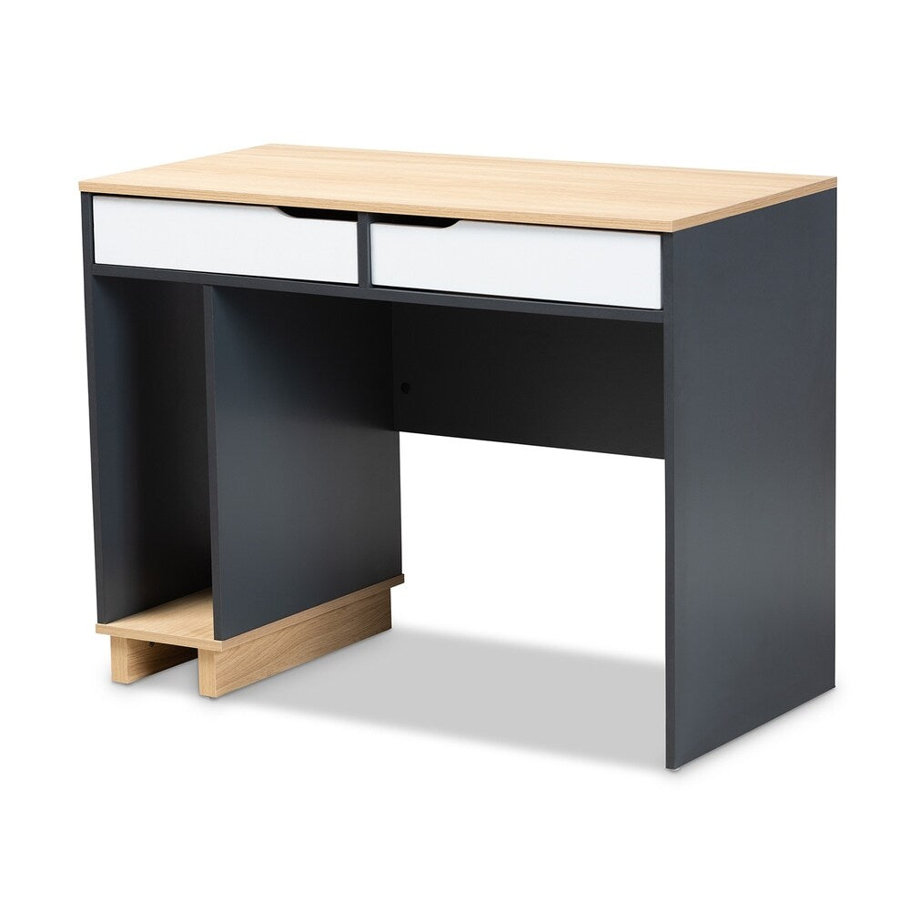 Reed Mid-Century Modern 2-Drawer Computer Desk