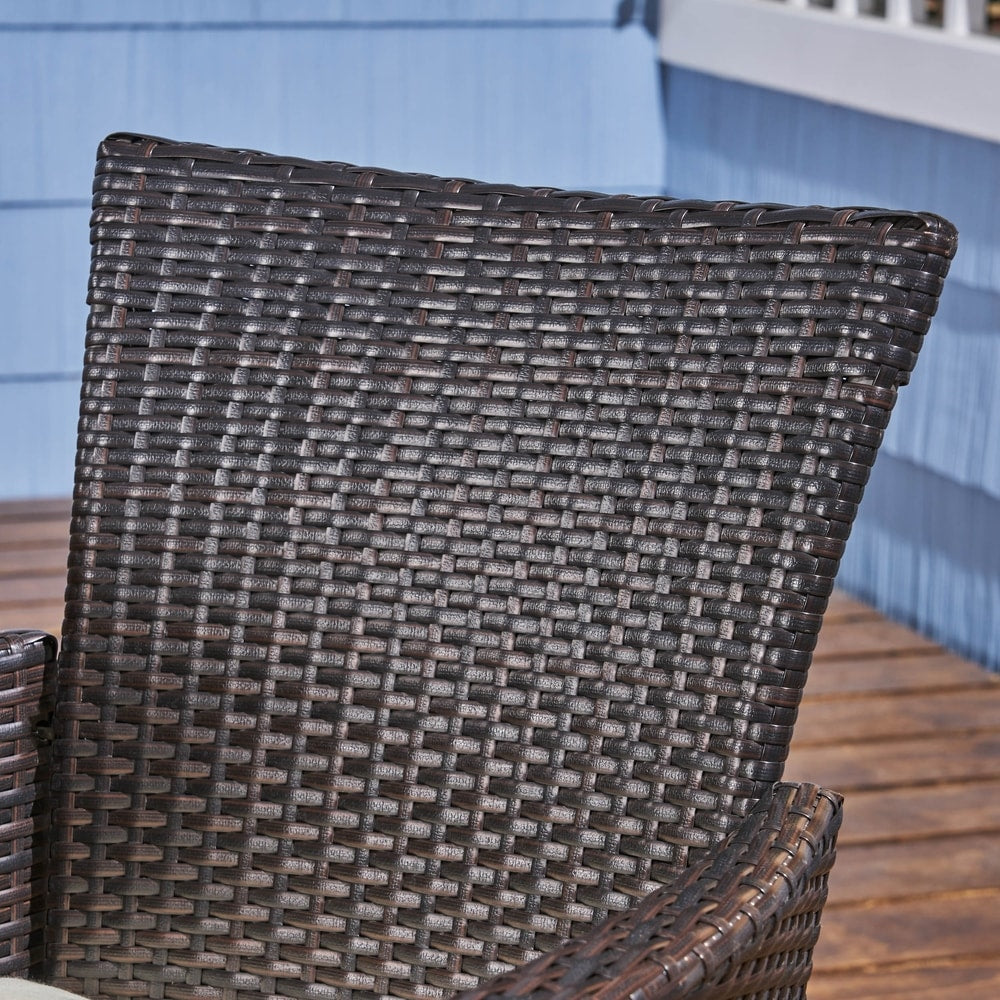 Reed Outdoor 6-Seater Acacia Wood Dining Set with Stacking Chairs by Christopher Knight Home