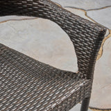 Christopher Knight Home Reed Outdoor Industrial Wood and Wicker 5-Piece Square Dining Set