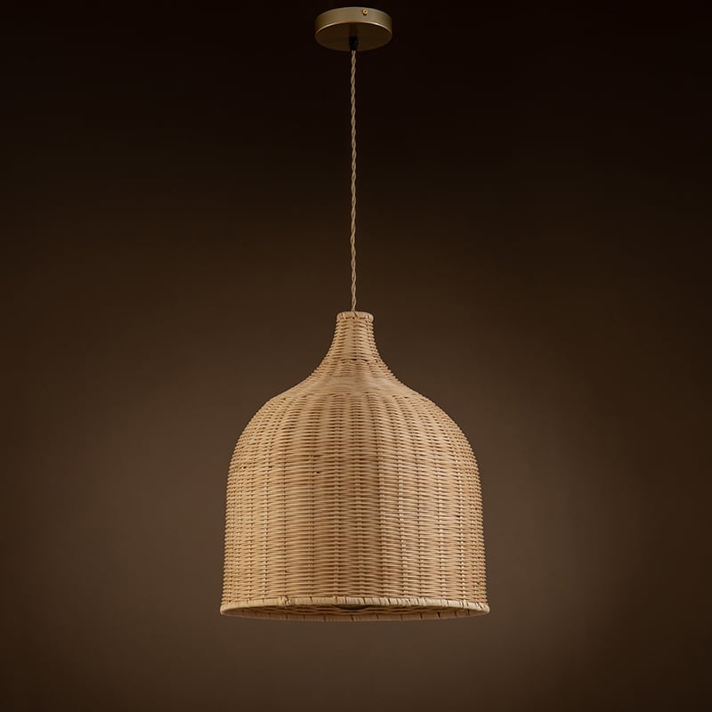 Reely Wicker Rattan Single Light Pendant - 17.7" x 15.7"