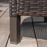 Reese Outdoor 7-piece Rectangular Wicker Wood Dining Set with Cushions by Christopher Knight Home
