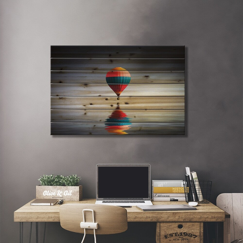 Reflection Balloon Print On Wood by Bess Hamiti - Multi-Color