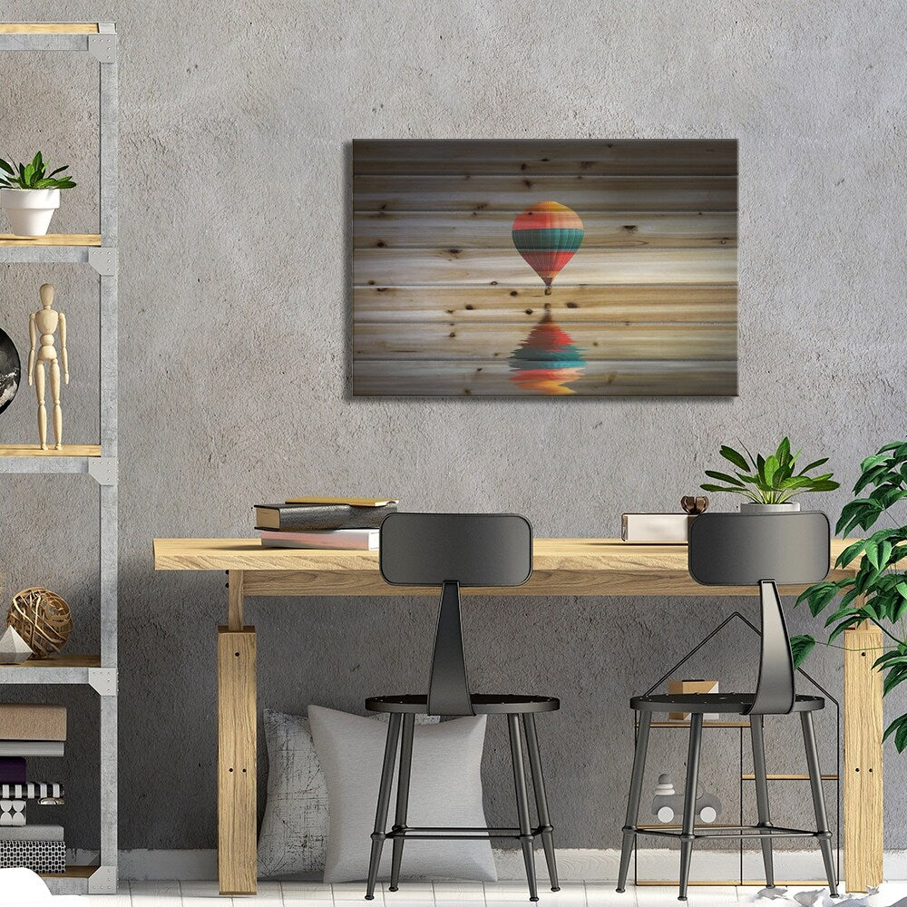 Reflection Balloon Print On Wood by Bess Hamiti - Multi-Color