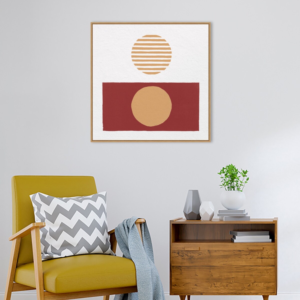 Reflection II Red Yellow by Moira Hershey Framed Canvas Wall Art Print