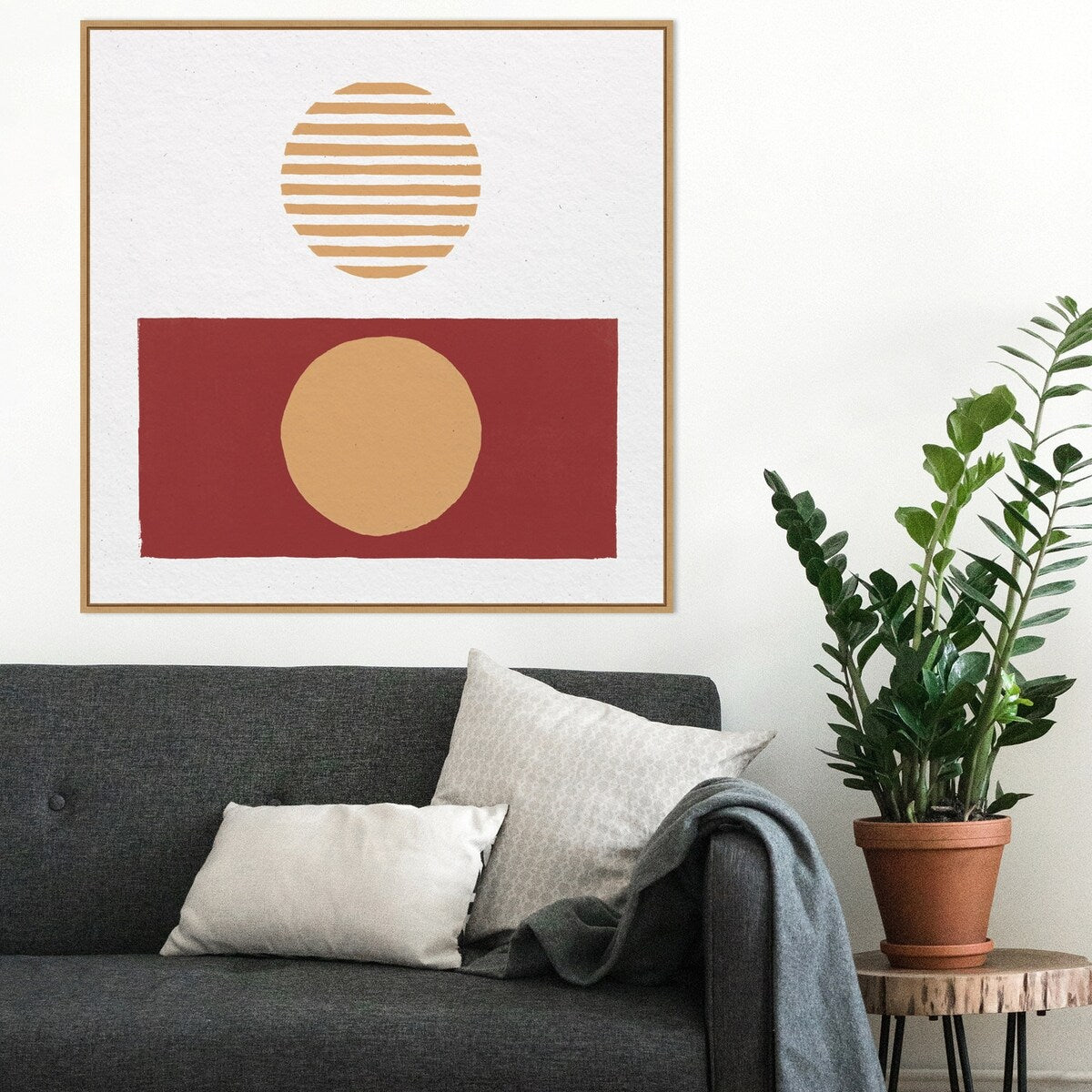 Reflection II Red Yellow by Moira Hershey Framed Canvas Wall Art Print